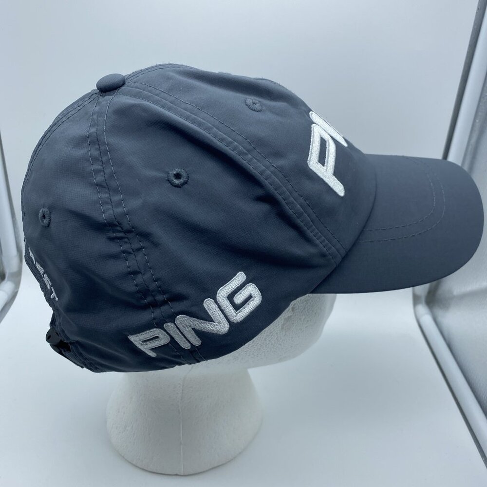 Ping Gray Hat Cap Strap-Back Polyester Spandex - image 4